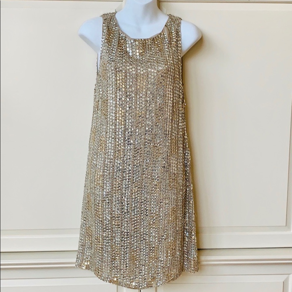 Alice + Olivia Gold / Silver Sequin Dress